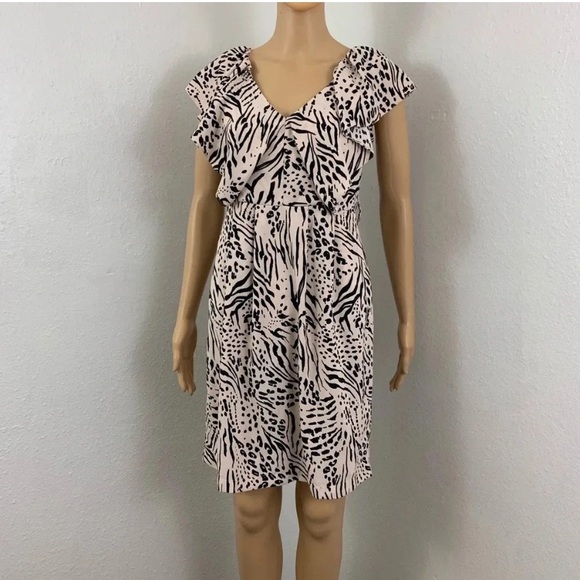 Animal Print V-Neck Dress - Picture 1 of 5